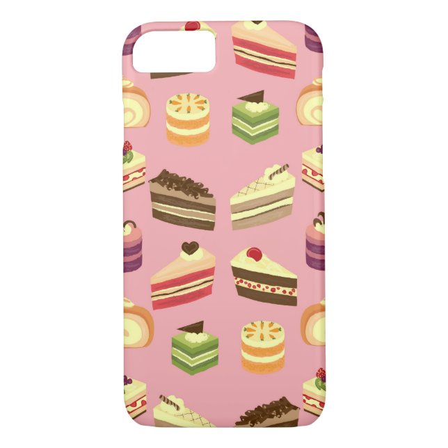 Cute Colourful Tea Cakes Illustration Pattern Case-Mate iPhone Case (Back)
