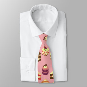 Cute Colourful Tea Cakes Illustration Pattern Tie