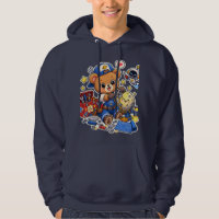 Cute Colourful Teddy Bear Cartoon Hoodie Design