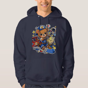 Cute Colourful Teddy Bear Cartoon Hoodie Design