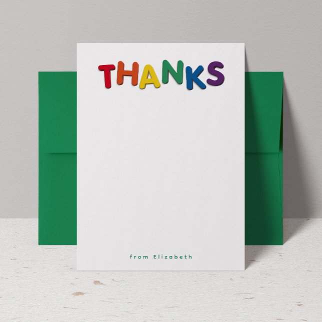 Cute colourful thanks personalised  thank you card (Creator Uploaded)