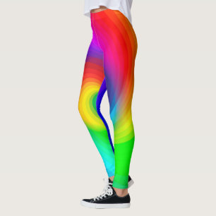 Cute Colourful Tie Dye Rainbow Swirl Art Pattern Leggings