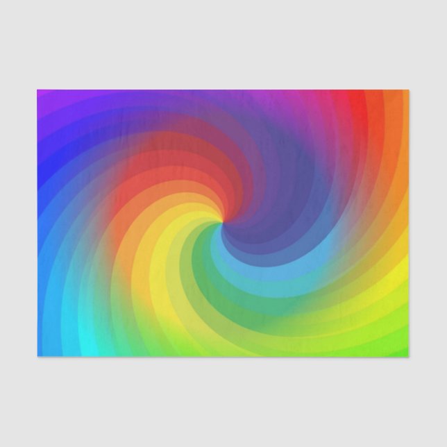 Cute Colourful Tie Dye Rainbow Swirl Art Pattern Tissue Paper (Front)