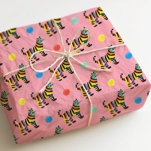 Cute Colourful Tiger Cat Eclectic Tissue Paper