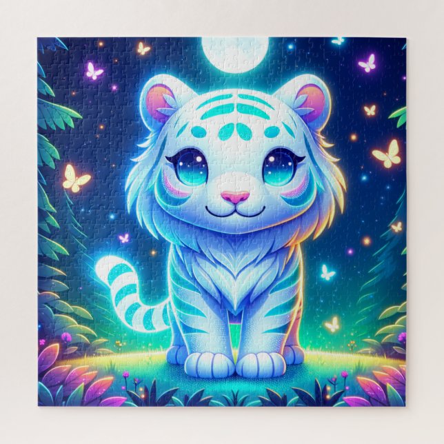 Cute Colourful Tiger Holographic | Jigsaw Puzzle (Vertical)