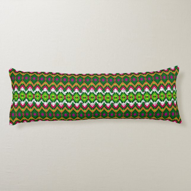 Cute colourful traditional geomtric patterns body cushion (Back)