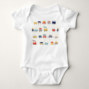 Cute, colourful trains seamless pattern. baby bodysuit