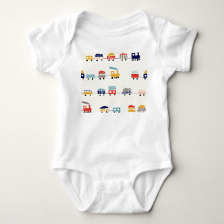 Cute, colourful trains seamless pattern. baby bodysuit