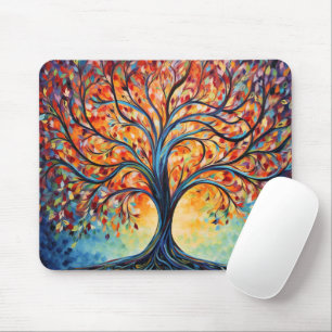 Cute Colourful Tree Of Life Mouse Pad