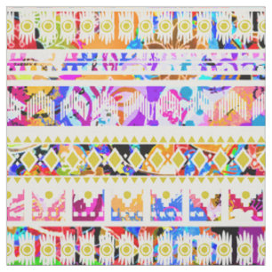 Cute colourful tribal aztec pattern fabric