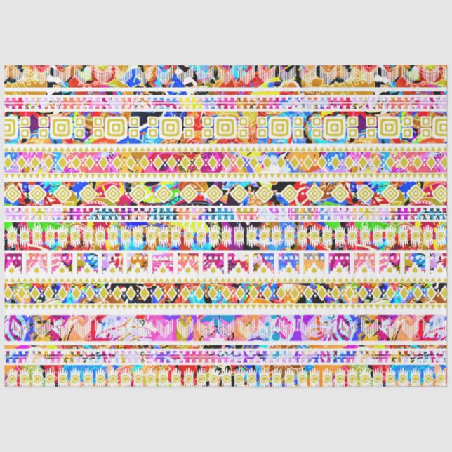 Cute colourful tribal aztec pattern tissue paper (Front)