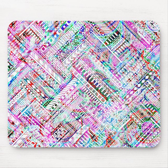 Cute colourful tribal pattern mouse pad (Front)