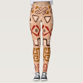 Cute colourful Tribal pattern Pink and brown Trend Leggings
