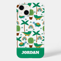 Cute Colourful Turtle Alligator Rainbow Pattern