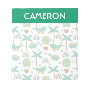 Cute Colourful Turtle Alligator Rainbow Pattern Notepad