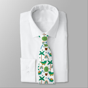 Cute Colourful Turtle Alligator Rainbow Pattern Tie