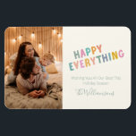Cute Colourful Typography Happy Everything Photo H Magnet<br><div class="desc">Cute Colourful Typography Happy Everything Custom Photo Holiday Card Magnet</div>