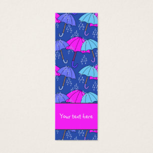 Cute colourful umbrella and raindrops Bookmark