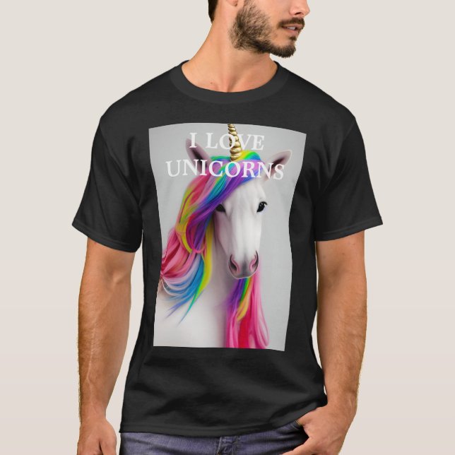 Cute Colourful Unicorn T Shirt for Adults (Front)