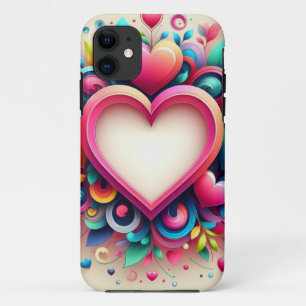 Cute Colourful Valentine's Day heart Case-Mate iPhone Case