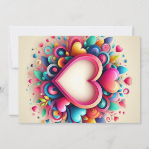 Cute Colourful Valentine's Day heart Holiday Card