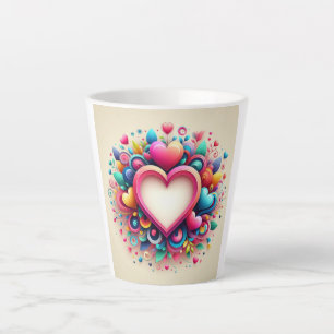 Cute Colourful Valentine's Day heart Latte Mug