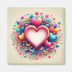 Cute Colourful Valentine's Day heart Magnet
