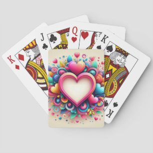 Cute Colourful Valentine's Day heart Playing Cards