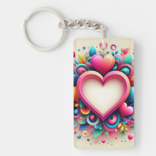 Cute colourful Valentines day Key Ring
