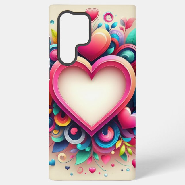 Cute colourful Valentines day  Samsung Galaxy S22 Ultra Case (Back)