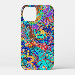 Cute colourful vintage floral iPhone 12 mini case