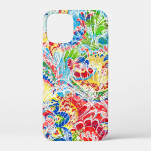Cute colourful vintage floral iPhone 12 mini case