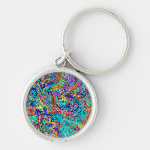 Cute colourful vintage floral key ring