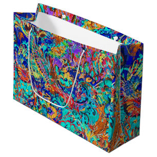 Cute colourful vintage floral large gift bag