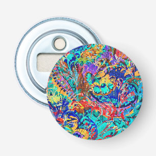 Cute colourful vintage floral pattern bottle opener