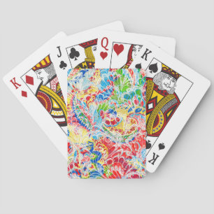 Cute colourful vintage floral playing cards