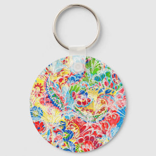 Cute colourful vintage floral samsung galaxy walle key ring
