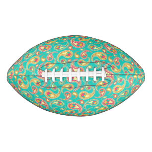 Cute colourful vintage paisley pattern football
