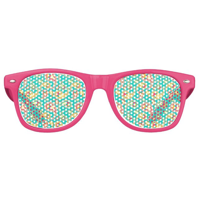 Cute colourful vintage paisley pattern retro sunglasses (Front)