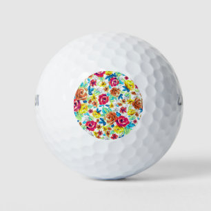 Cute colourful vintage roses patterns car magnet golf balls