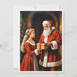 Cute Colourful Vintage Rustic Merry Christmas Holiday Card
