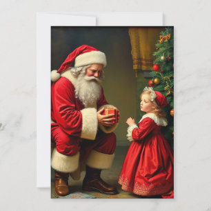 Cute Colourful Vintage Rustic Merry Christmas Tree Holiday Card