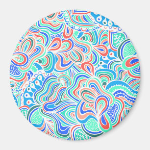 Cute colourful vintage swirl flowers favour box magnet