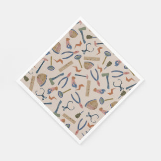 Cute Colourful Watercolor Construction Tools Napkin