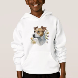 Cute Colourful Watercolor Floral Jack Russell Dog