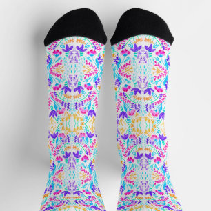 Cute colourful watercolor flowers  socks