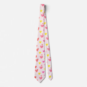 Cute Colourful Watercolor Hearts Pattern Tie