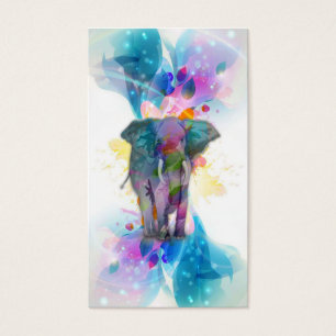 cute colourful watercolours splatters elephant