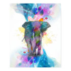 cute colourful watercolours splatters elephant