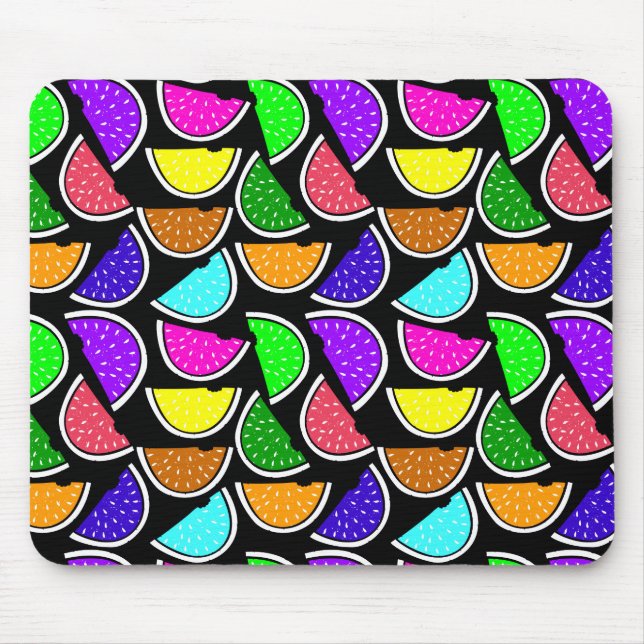 Cute colourful watermelon pattern mouse pad (Front)